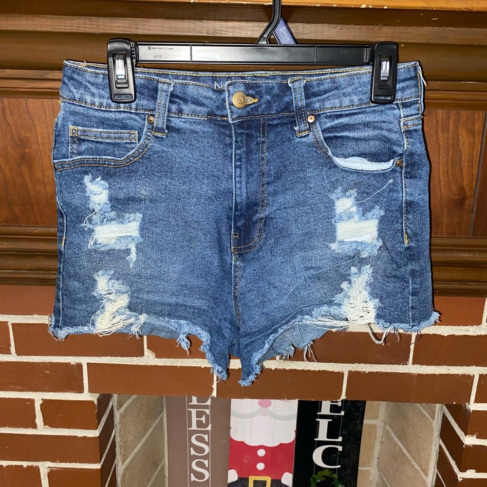 Distressed Denim Shorts